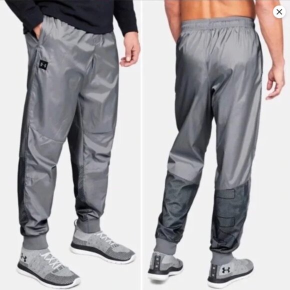 UNDER ARMOUR Men’s Taper Jogger Wind Pants Lined Size Large Unstoppable Wind - Picture 2 of 9